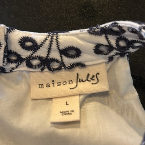 Maison Jules Lovely Embroidered Summer Dress Colorful Summertime Vacation S/L - Picture 9 of 11